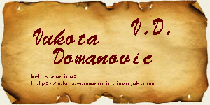 Vukota Domanović vizit kartica